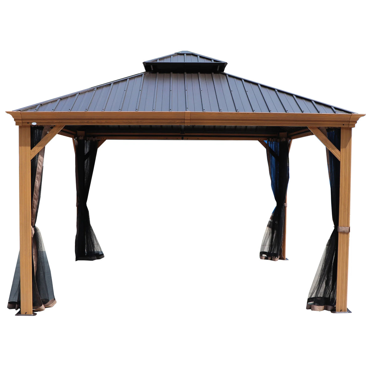 12-Ft X 20-Ft Hardtop Roof Aluminum Gazebo (Screen Included)
