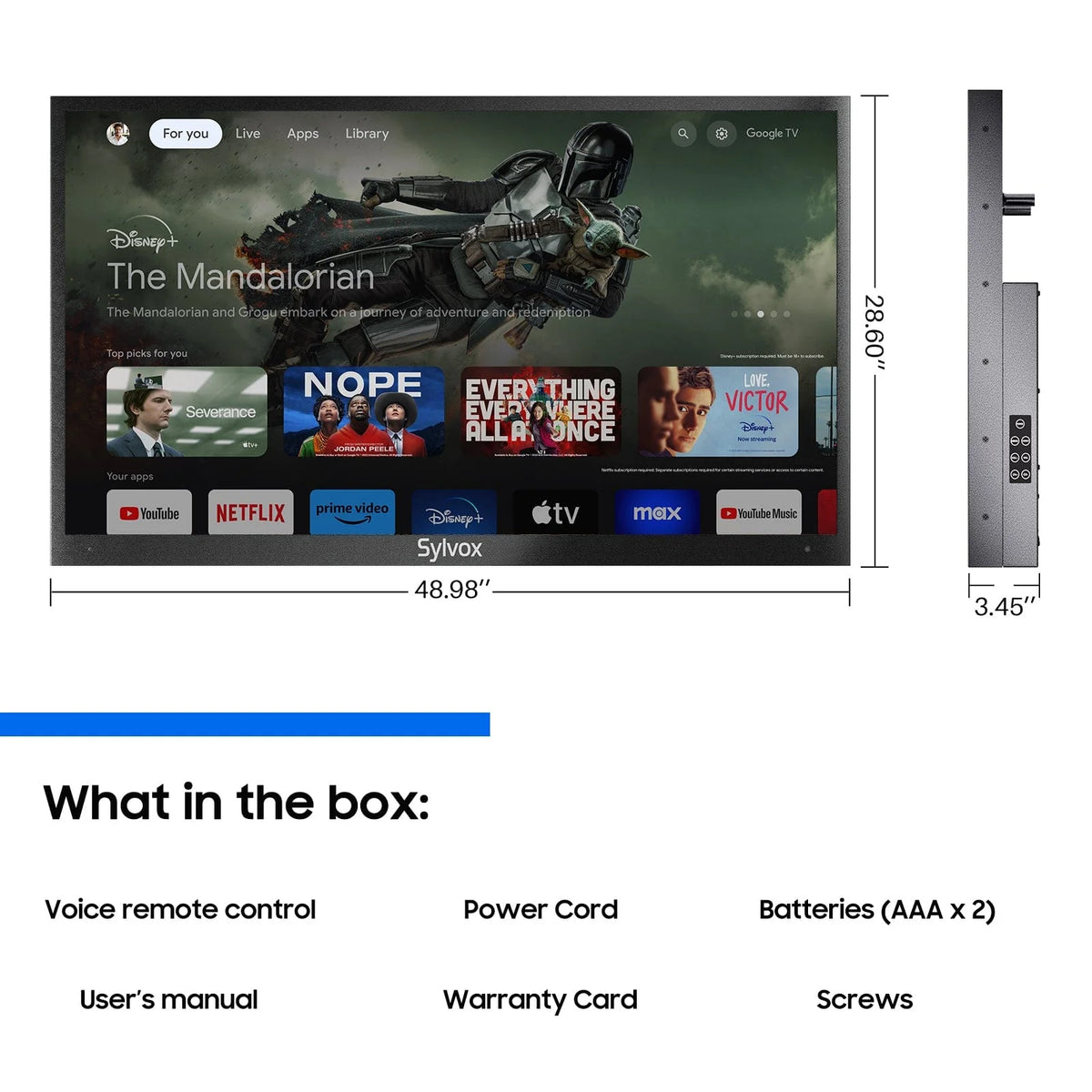 55" Outdoor Tv(Google TV) - 2026 Deck Pro 3.0